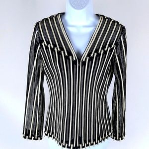 Halloween Goth Punk Zipper Stripe Vintage Jacket